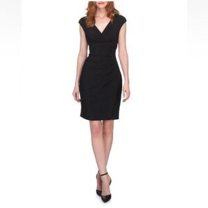 Lauren Ralph Lauren Elegant Black Sheath Dress w/Ruched Waistline (Size: 6)